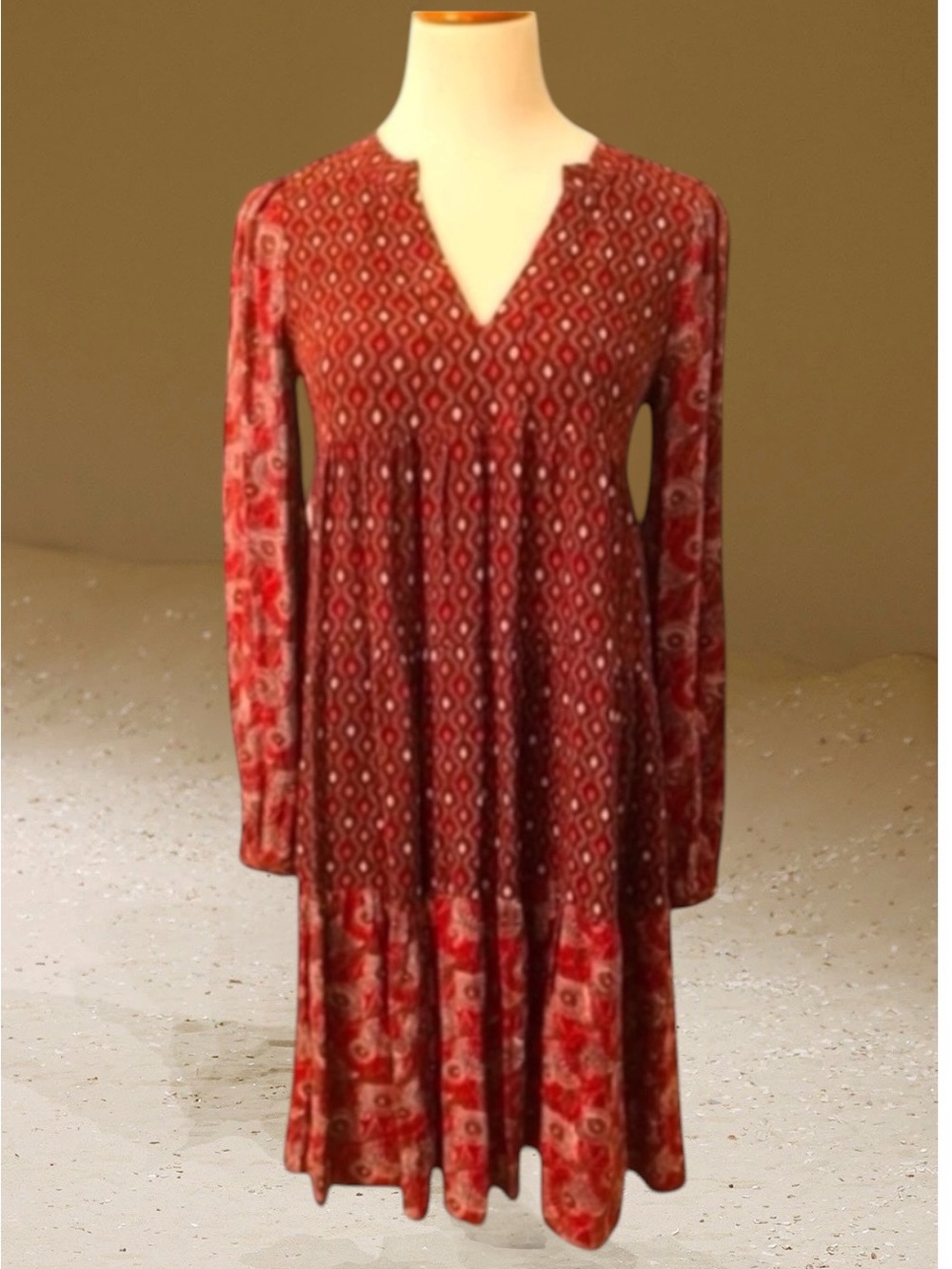 New! MAEVE by ANTHROPOLOGIE long sleeve print dress size XS